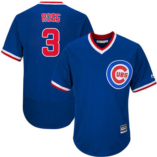 Cubs #3 David Ross Blue Flexbase Authentic Collection Cooperstown Stitched MLB Jersey - Click Image to Close